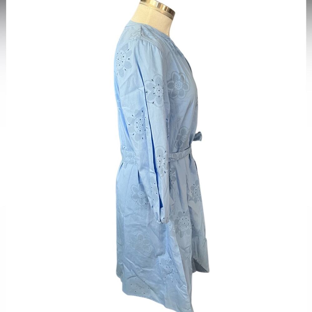 Cynthia Rowley Rubber Embroidery Blue Summer 3/4 Sleeve Mini Dress Size S NWOT - Picture 8 of 12
